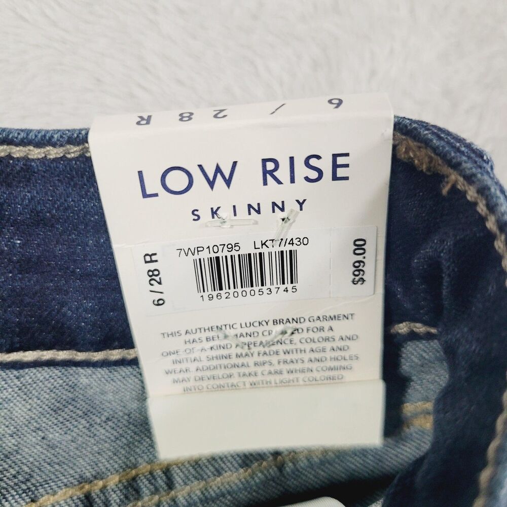 Lucky Brand Lolita Low Rise Skinny Jeans Womens 6 Blue Med Wash Stretch Denim - Picture 3 of 14